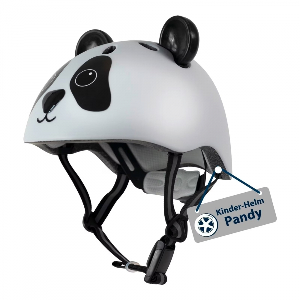 Cască protectie pentru copii Hudora Panda, crem/negru, mărimea 44-47 cm [2]