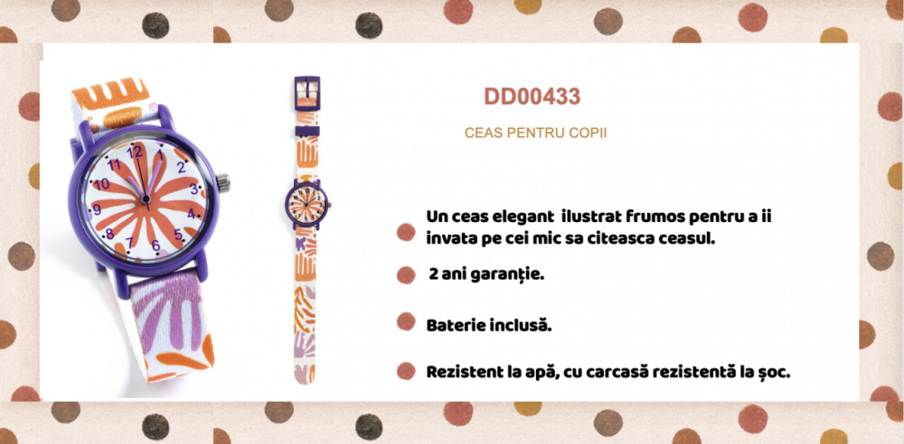 Ceas de mana Djeco, Frunze colorate, 4-5 ani + [4]