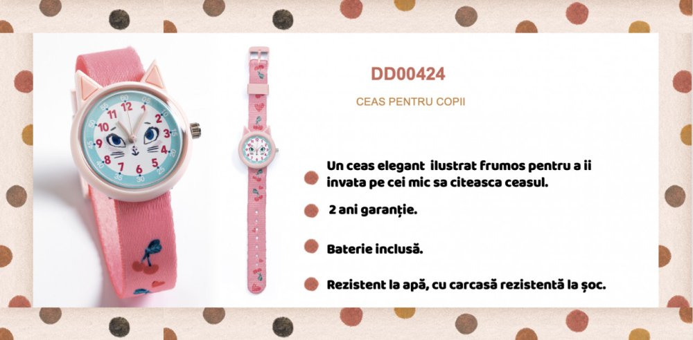 Ceas de mana Djeco, Pisica [3]