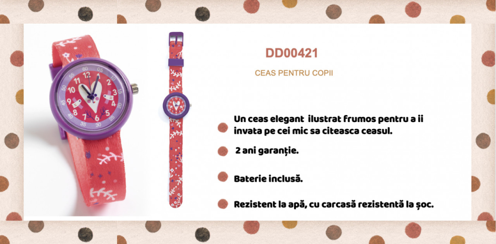 Ceas de mana Djeco, Ritmul inimii, 6-7 ani + [5]