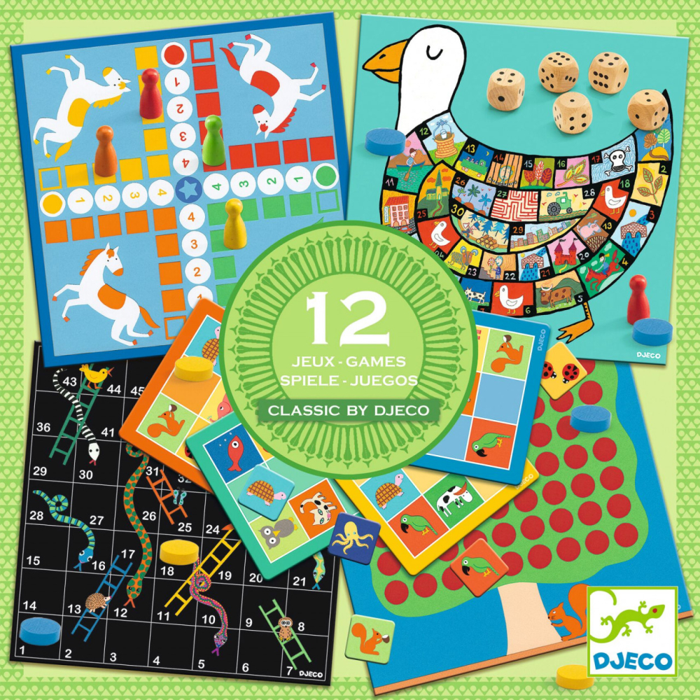 Colectia de 12 jocuri clasice Djeco, 2-3 ani + [2]