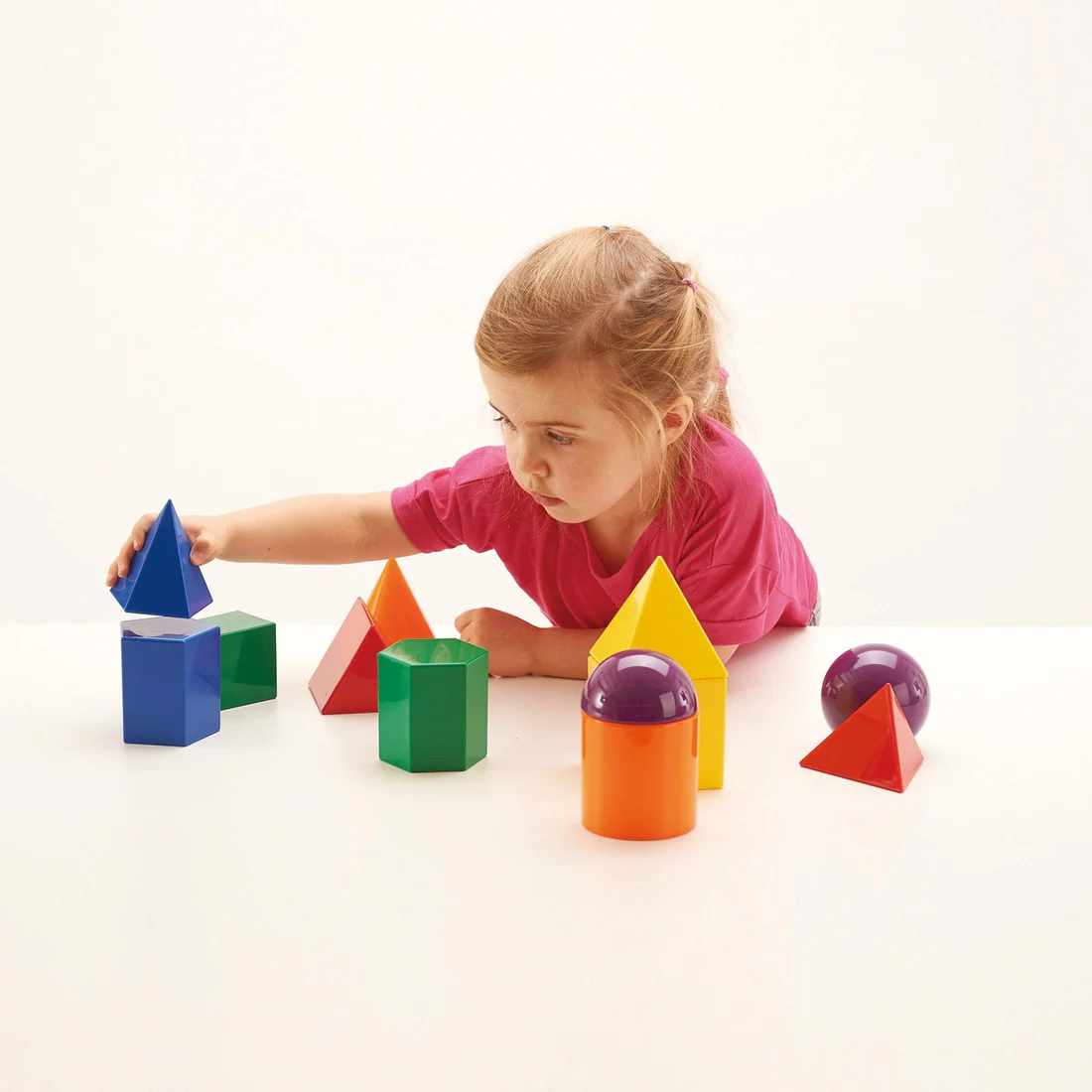 Corpuri geometrice din plastic, 12 bucati 8 cm
