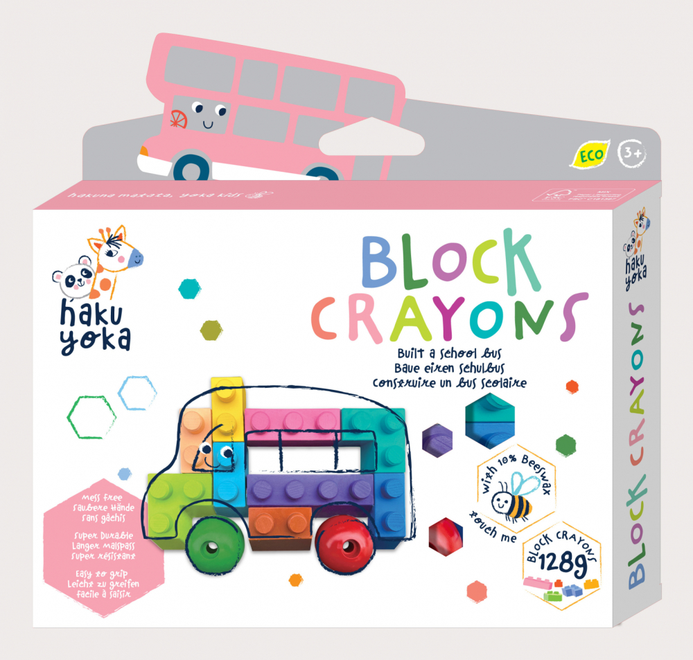Creioane cerate interconectabile Block Crayons - Autobuz Scolar, Haku Yoka [1]