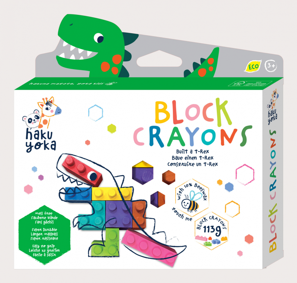 Creioane cerate interconectabile Block Crayons - Dinozaur T-Rex, Haku Yoka [1]