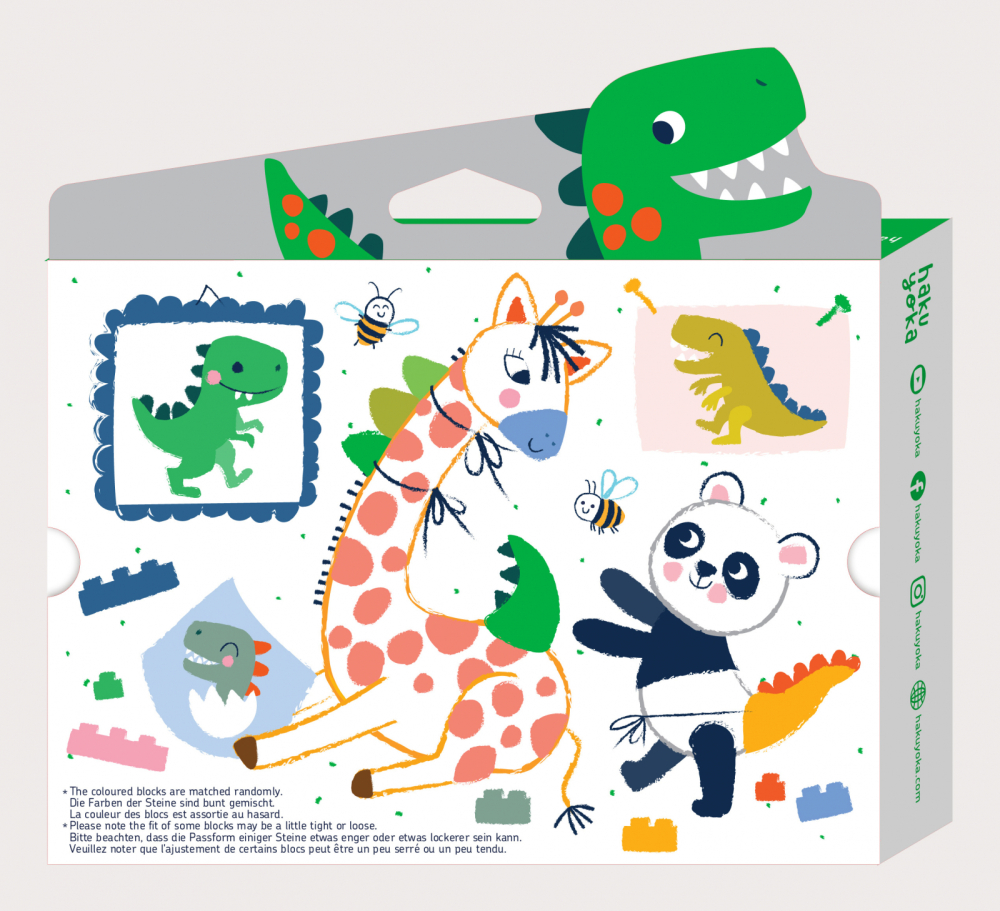 Creioane cerate interconectabile Block Crayons - Dinozaur T-Rex, Haku Yoka [4]
