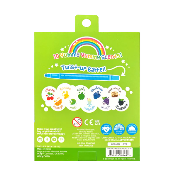 Creioane colorate parfumate rasucibile - Yummy Yummy, set de 10 [2]