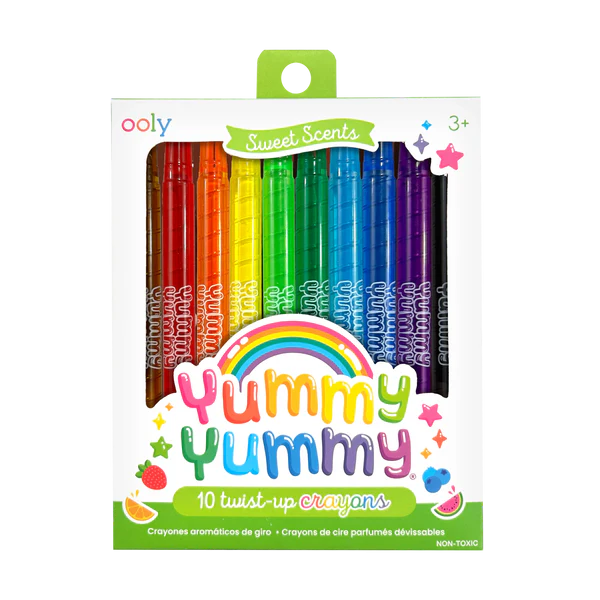 Creioane colorate parfumate rasucibile - Yummy Yummy, set de 10 [1]