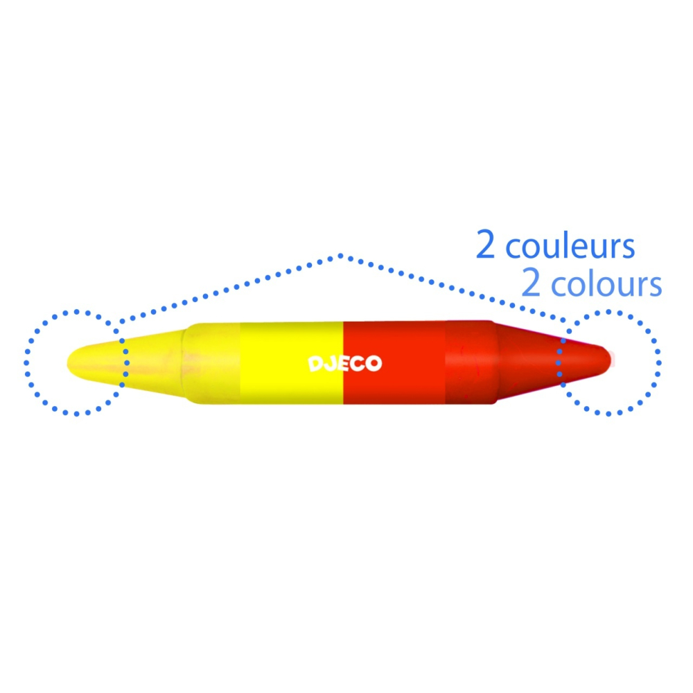 Creioane de colorat duble Djeco, 2-3 ani + [3]