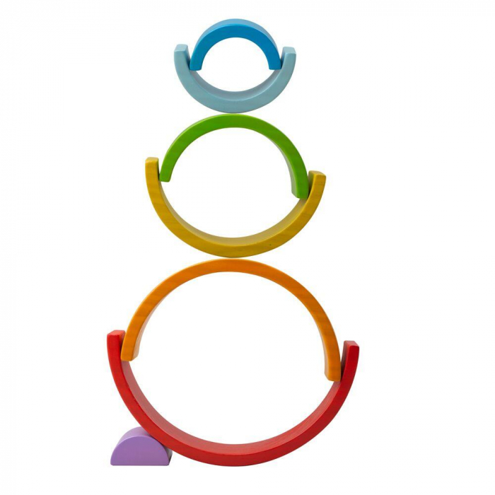 Curcubeu din lemn (7 piese), BIGJIGS Toys, 2-3 ani + [2]