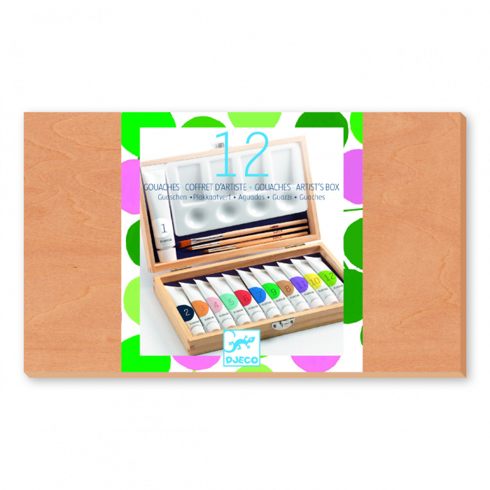 Cutia artistului cu 12 tuburi culori guase, Djeco, 3 ani+ [2]