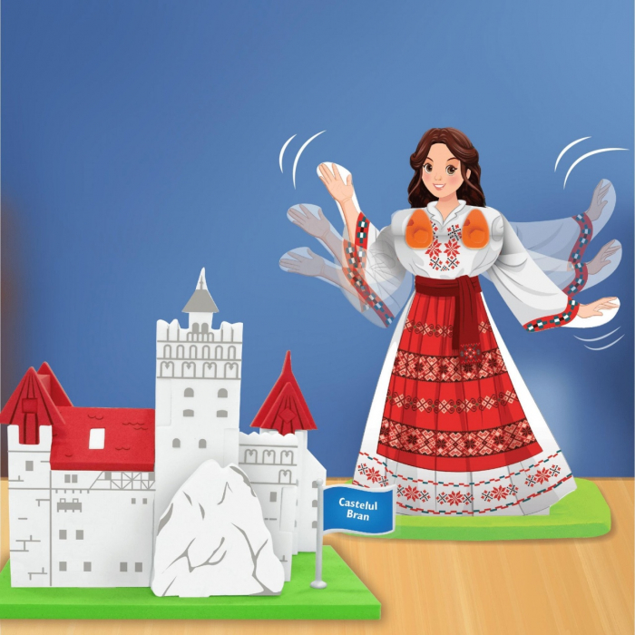 Descopera Romania - Harta Puzzle 3D ,70+ Activitati despre Relief, Cultura si Patrimoniul tarii, +5 ani [4]