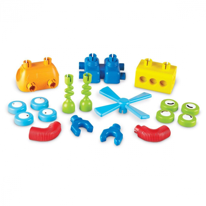 Hai sa construim - 1, 2, 3 Robotel colorat, Learning Resources, 2-3 ani + [7]