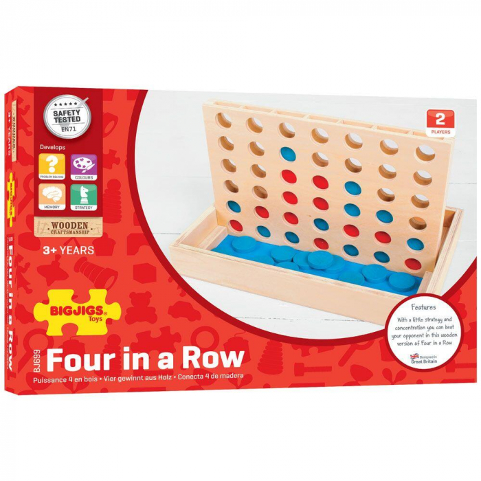 Joc 4 pe un rand, BIGJIGS Toys, 2-3 ani + [9]