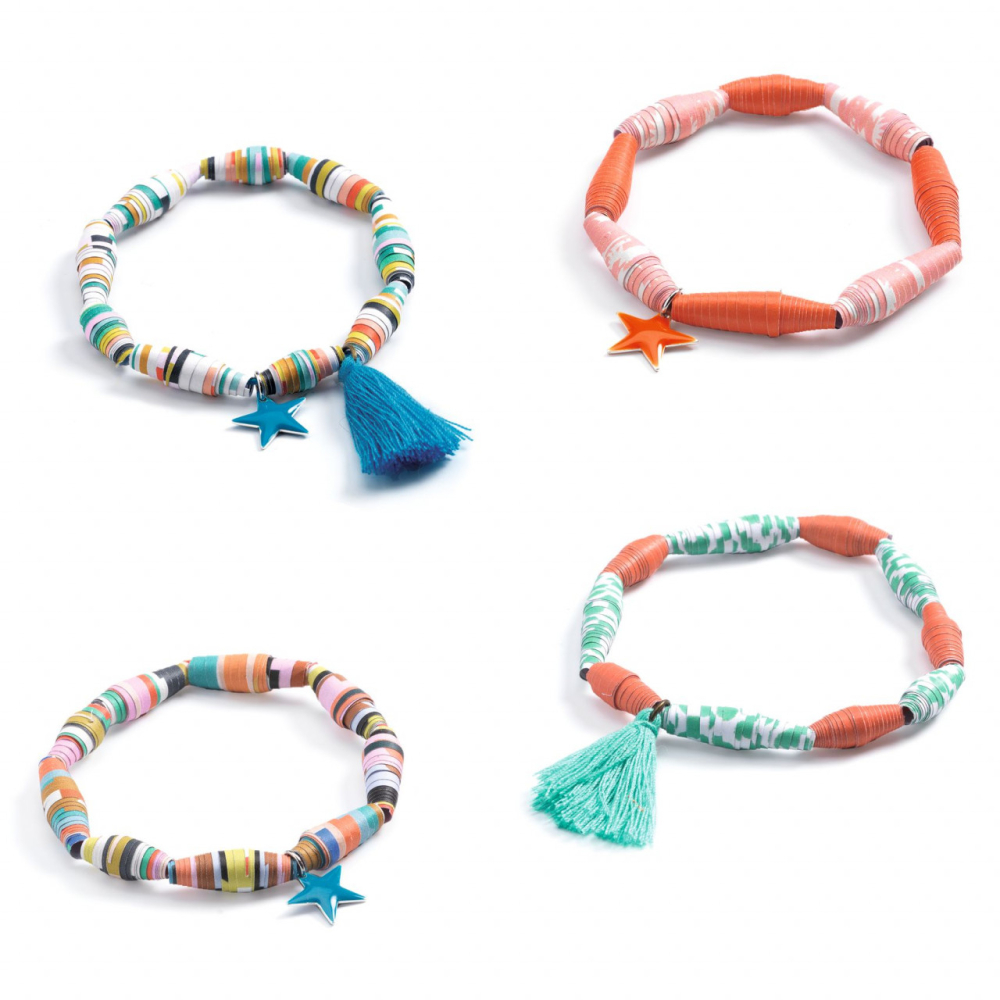 Joc creativ Atelier DIY de confectionat bratari cu margele din hartie, culori Pop [5]