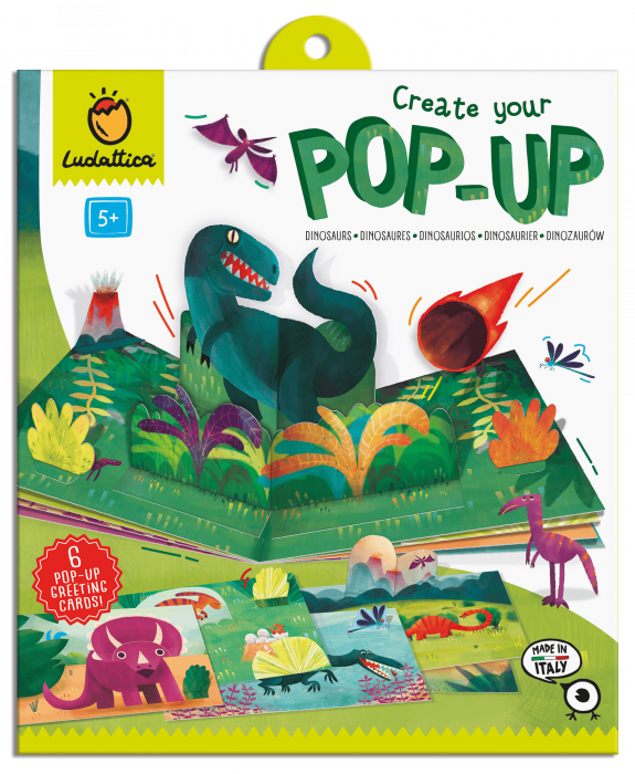 Joc creativ: Creeaza prima carte Pop-Up: Dinozauri, Ludattica, +5 ani