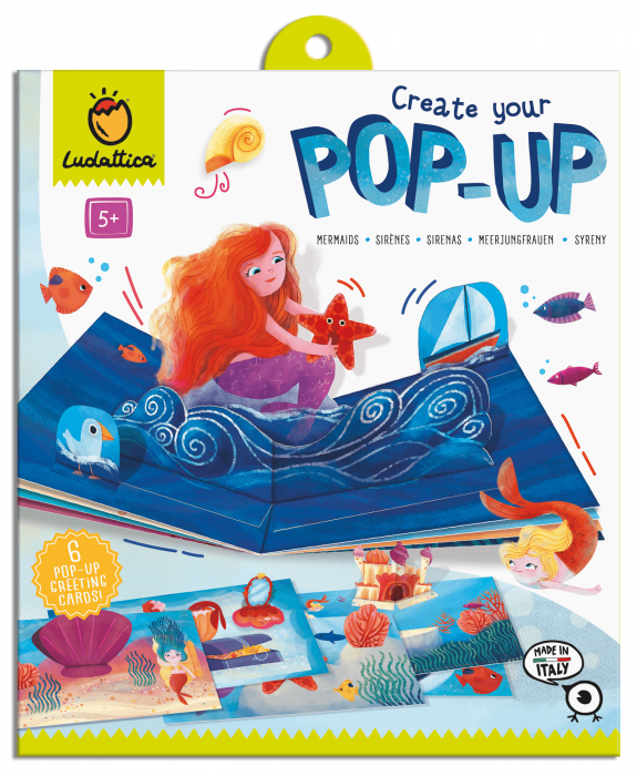 Joc creativ: Creeaza prima carte Pop-Up: Sirene, Ludattica, +5 ani