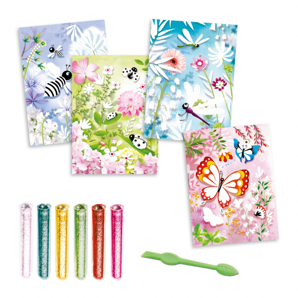 Joc creativ cu sclipici Fluturi, Djeco, 6-7 ani + [3]