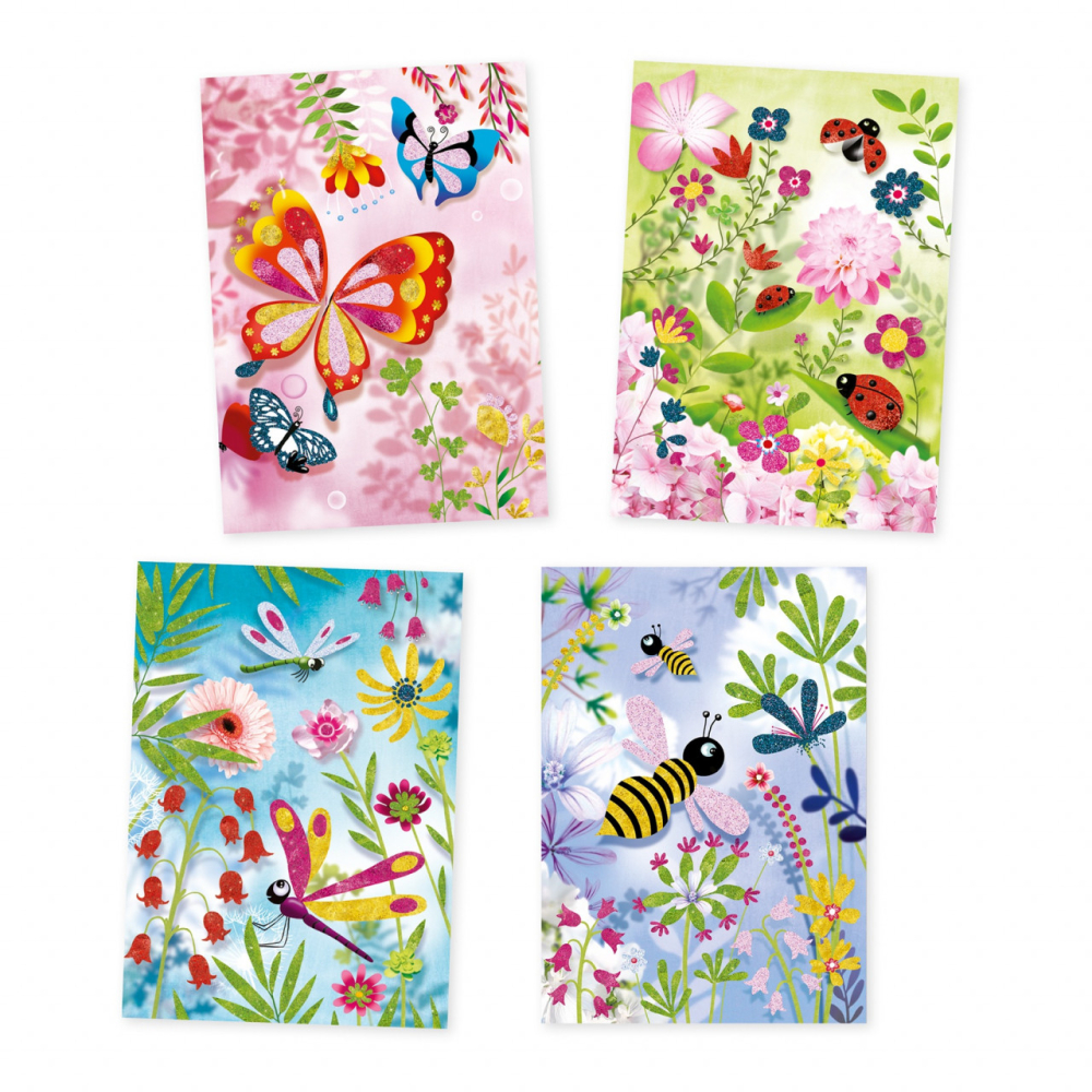 Joc creativ cu sclipici Fluturi, Djeco, 6-7 ani + [4]