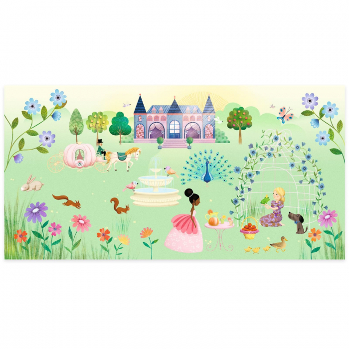 Joc creativ Planse cu abtibilduri repozitionabile Djeco, Viata la castel, 4-7 ani [4]