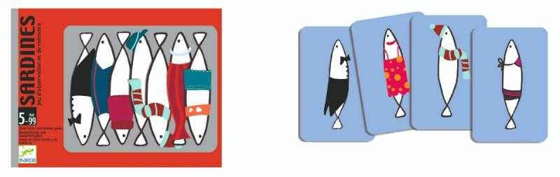Joc cu carti Djeco Sardine, 6-7 ani + [3]