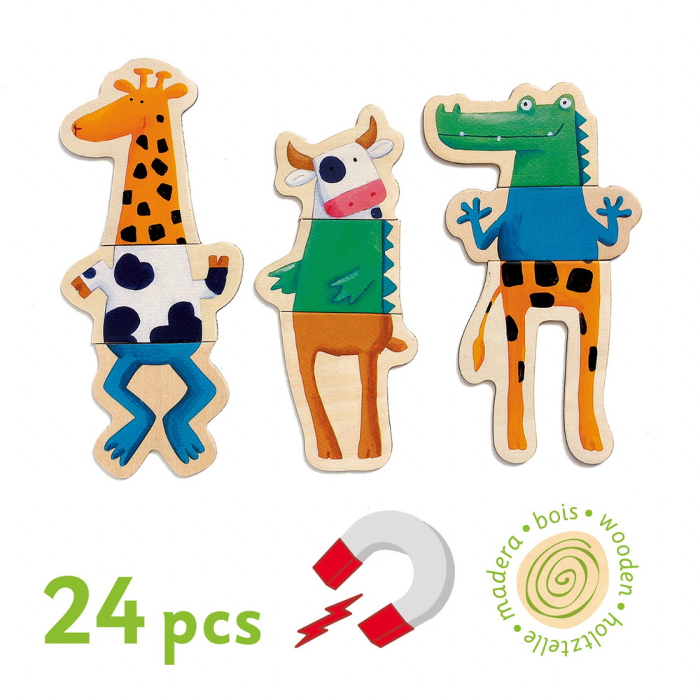 Joc cu magneti Djeco Animale amuzante, 1-2 ani + [3]