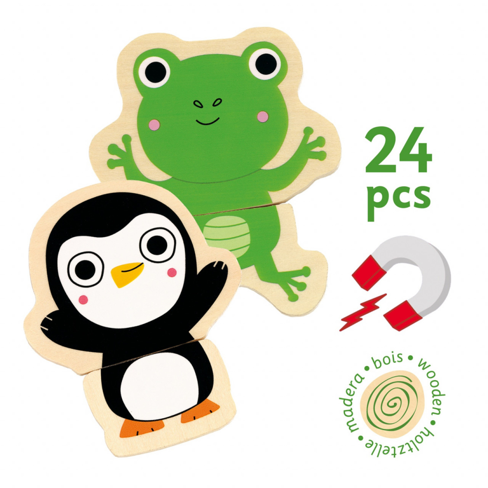 Joc cu magneti Djeco Animale prietenoase, 1-2 ani + [3]