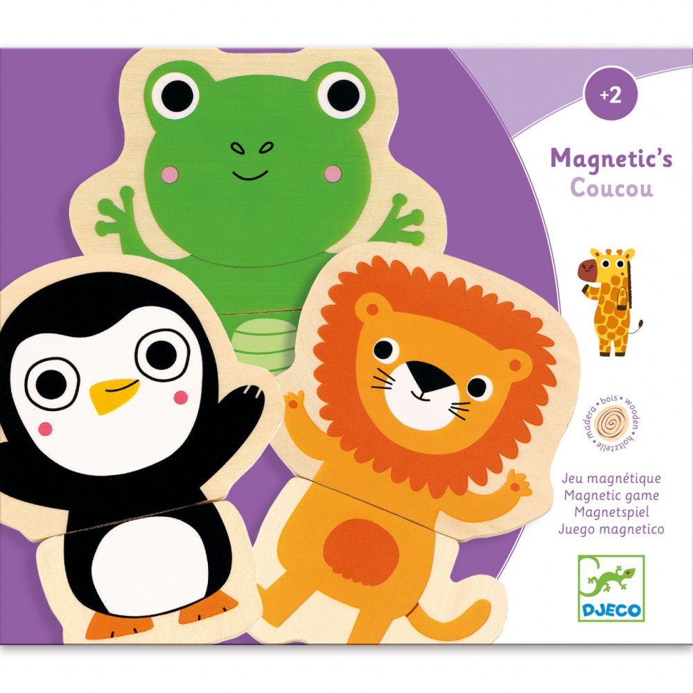 Joc cu magneti Djeco Animale prietenoase, 1-2 ani + [4]