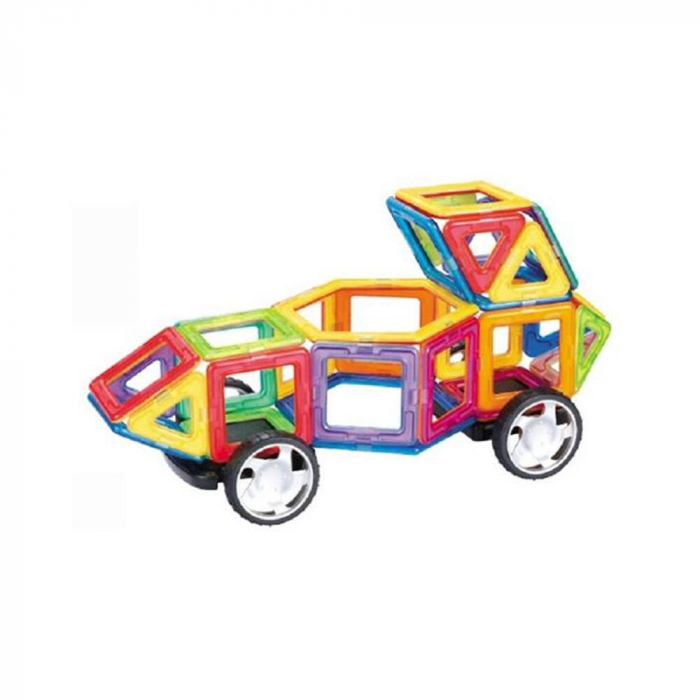 Joc de constructie magnetic - 66 piese, MAGPLAYER, 2-3 ani + [2]