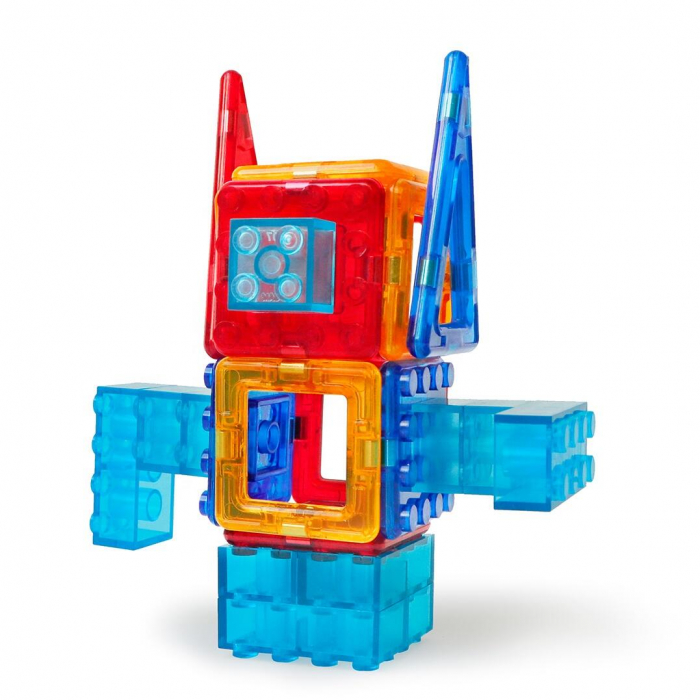 Joc de constructie magnetic - Masinuta si robotel, MAGPLAYER, 2-3 ani + [4]