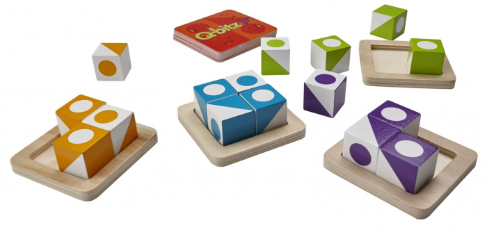 Joc de logica Q-bitz Jr., joc educativ cu piese din lemn, MindWare, +3 ani [2]