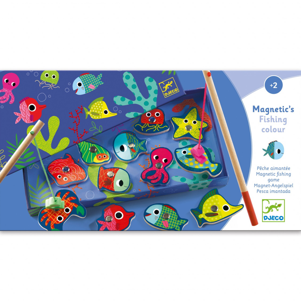 Joc de pescuit magnetic pesti colorati Djeco, 1-2 ani + [5]