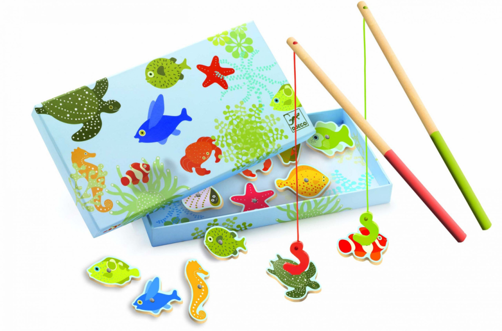 Joc de pescuit magnetic pesti tropicali Djeco, 1-2 ani + [3]