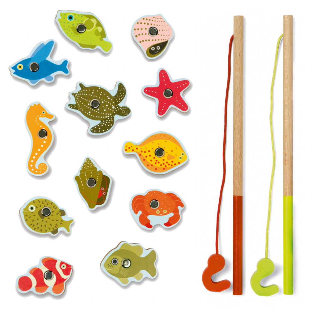 Joc de pescuit magnetic pesti tropicali Djeco, 1-2 ani + [4]