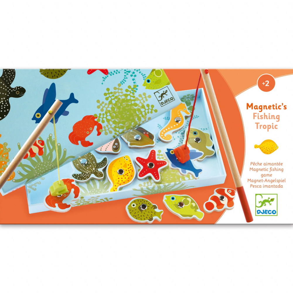 Joc de pescuit magnetic pesti tropicali Djeco, 1-2 ani + [5]