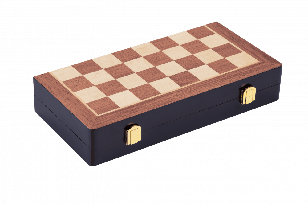 Joc de Sah, cutie de lemn pliabila 38 x 38 x 2.5 cm [5]