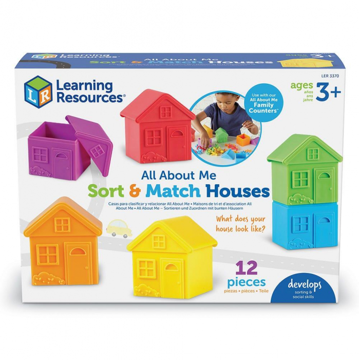 Joc de sortare - Casute colorate, Learning Resources, 2-3 ani + [5]