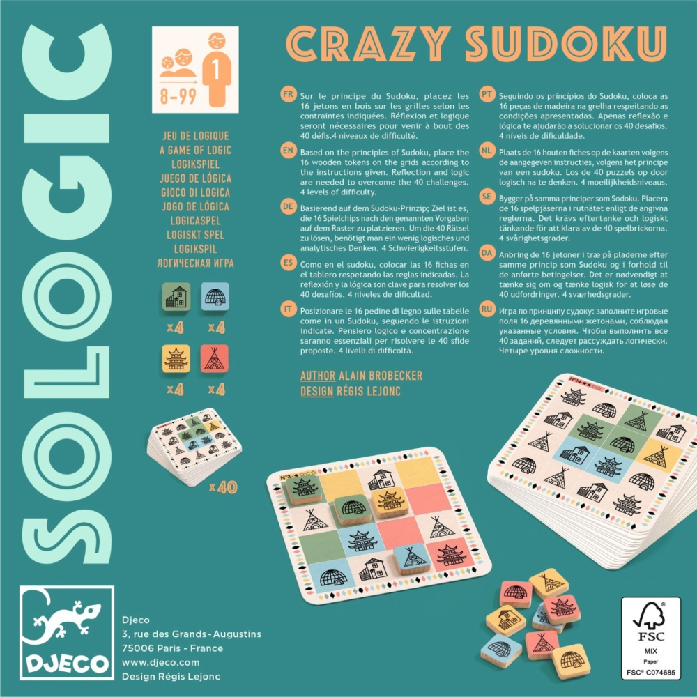 Joc de strategie Djeco, Crazy Sudoku, 6-7 ani + [4]
