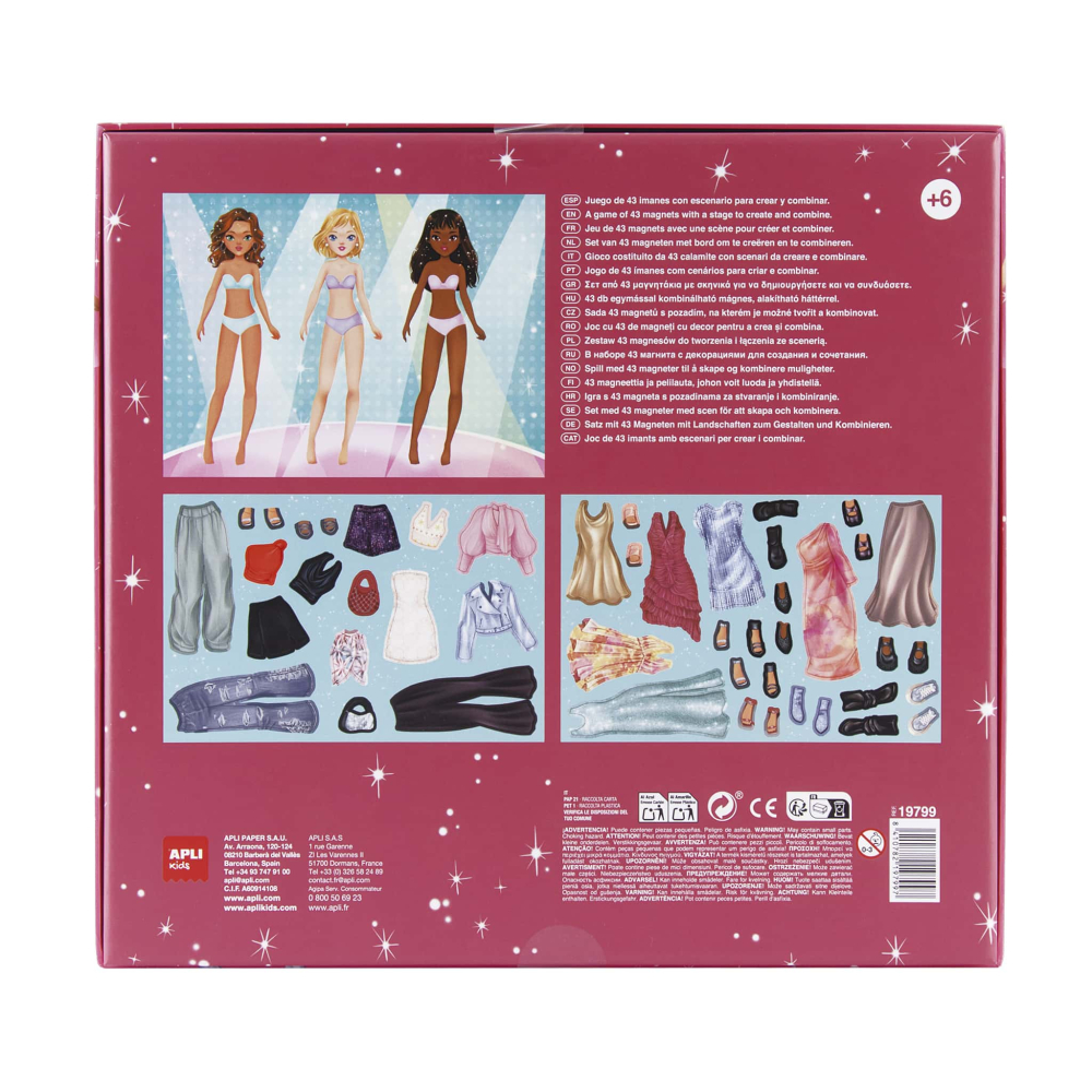 Joc educativ cu piese magnetice Imbraca personajul,  43 piese Apli Kids, +5 ani [3]