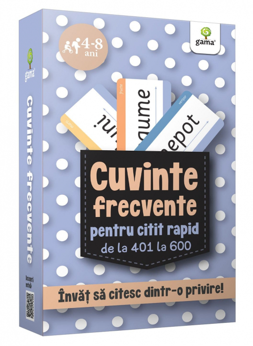 Joc educativ Kit Ultimele 400 de cuvinte frecvente de citit rapid, Editura Gama, 4-5 ani + [3]