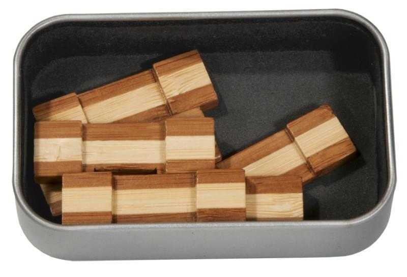 Joc logic IQ din lemn bambus in cutie metalica-6, Fridolin, 8-9 ani + [3]