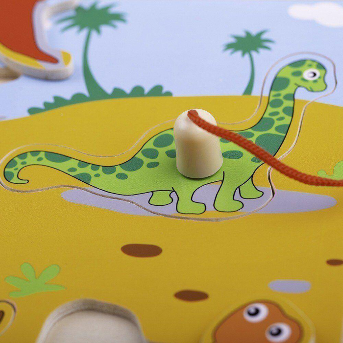 Joc magnetic - Dinozaurii fiorosi, BIGJIGS Toys, 1-2 ani + [3]