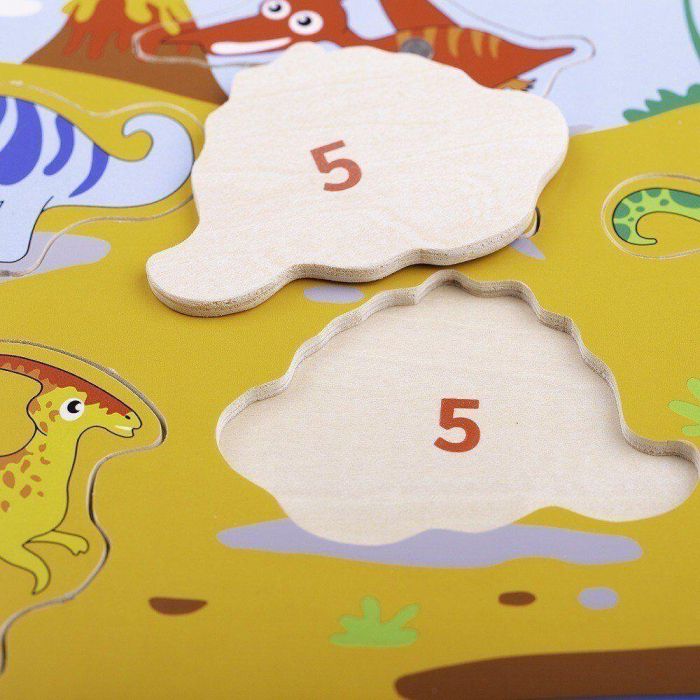 Joc magnetic - Dinozaurii fiorosi, BIGJIGS Toys, 1-2 ani + [2]