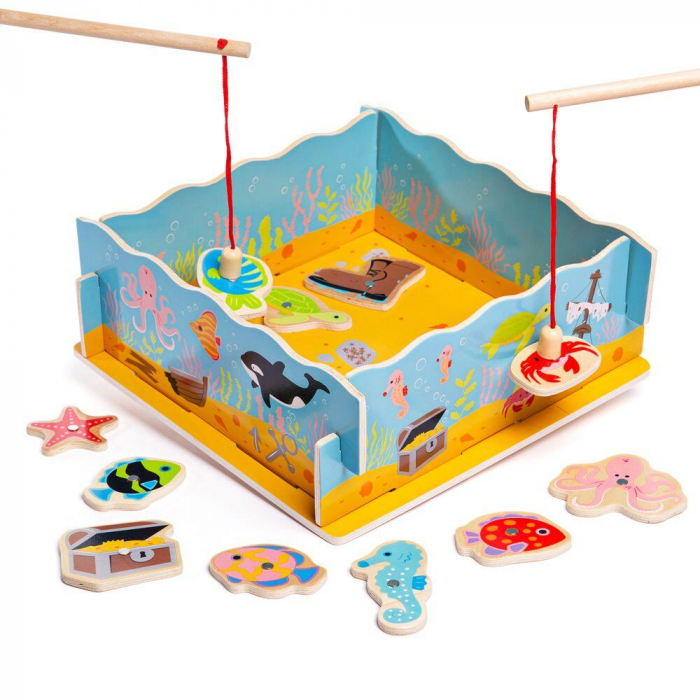 Joc magnetic - Hai sa pescuim, BIGJIGS Toys, 2-3 ani + [2]