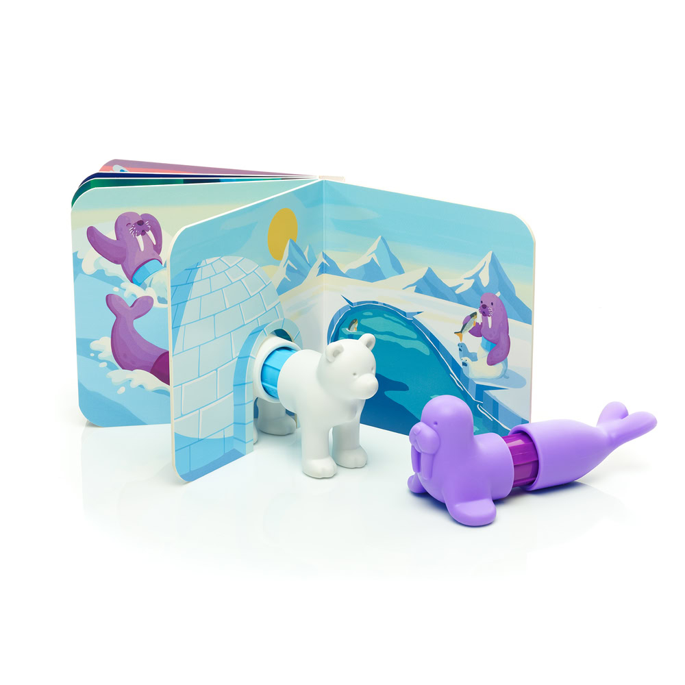 Joc magnetic Smart Max, My First Stories: Polar Friends, Carte cu povesti si animale polare - 7 piese [4]