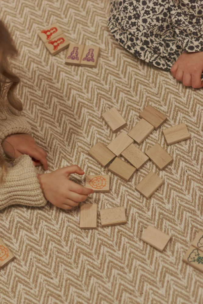 Joc Mahjong din lemn pentru copii, 49 piese [3]