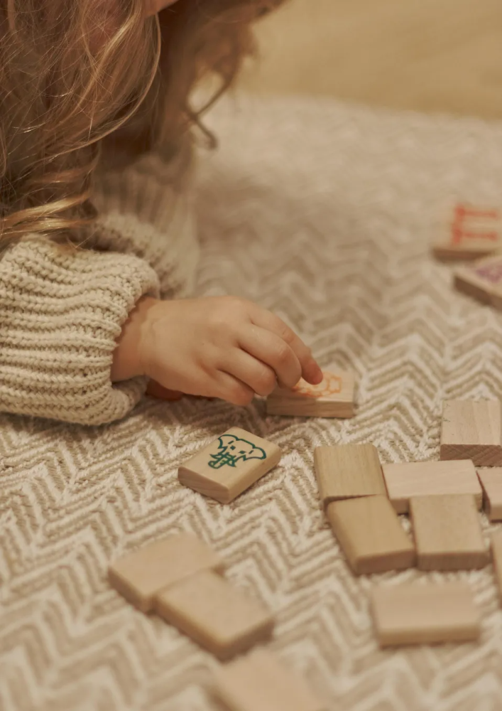 Joc Mahjong din lemn pentru copii, 49 piese [2]