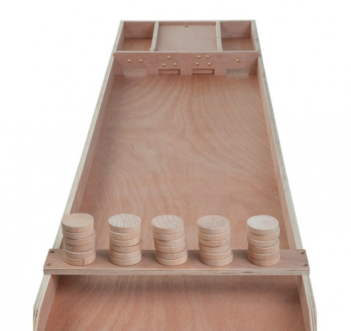 Joc olandez Sjoelen -varianta competitie nuanță deschisă, cu 30 de piese de joc Ø52 mm. [4]