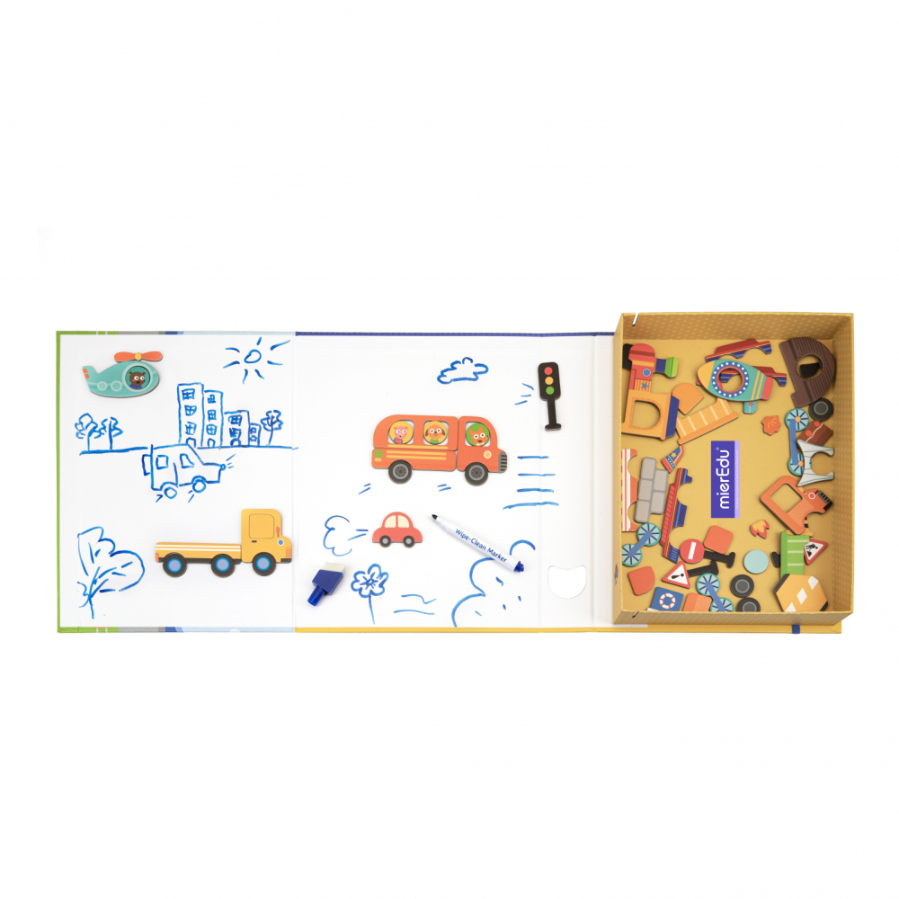 Joc puzzle magnetic de arta si asociere - Vehicule [3]
