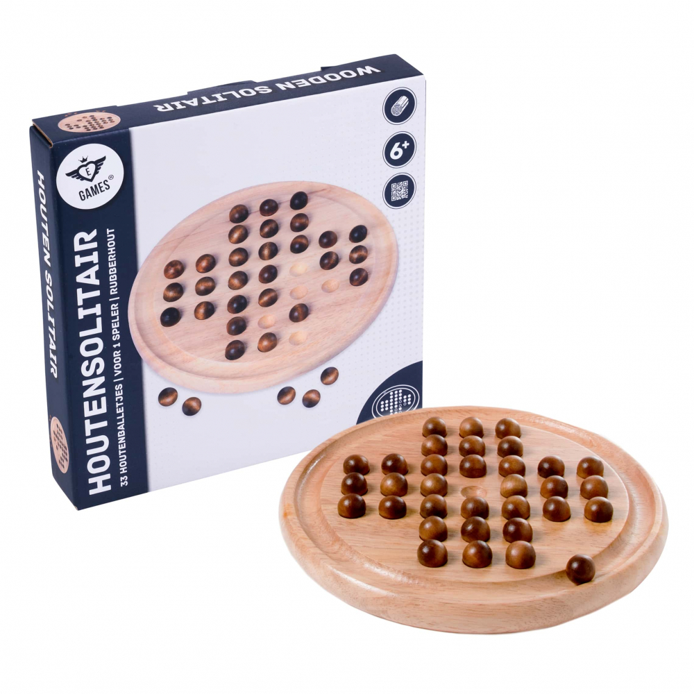 Joc Solitair din lemn, 23 cm, 32 bile [5]