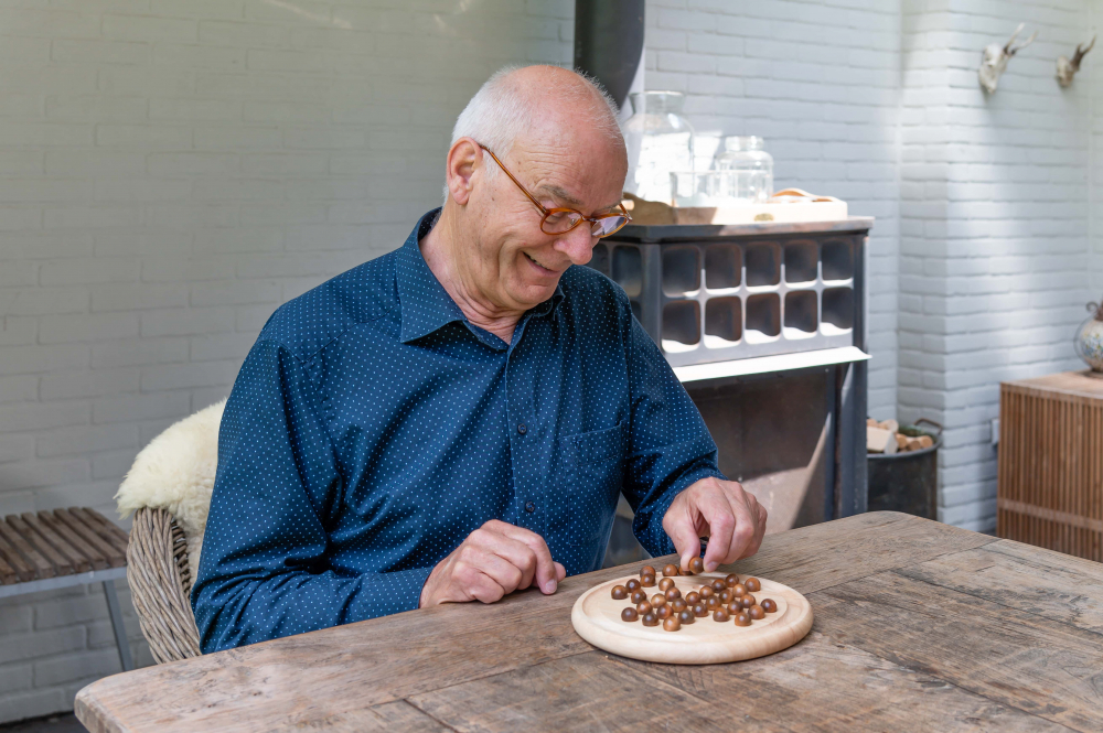 Joc Solitair din lemn, 23 cm, 32 bile [4]